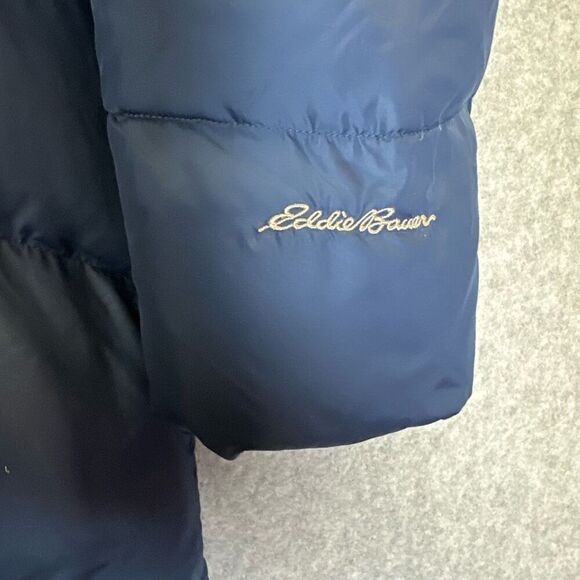 Eddie Bauer down jacket womens 3x parka puffer hooded blue long gorpcore - Picture 3 of 9